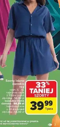 Carrefour Koszulka lniana damska Tex oferta