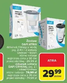 Carrefour Zestaw dzbanek filtrujący crystal led 2 l grafitowy + wkład standard classic 1 szt Dafi oferta