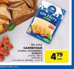 Carrefour Ser żółty gouda plastry Carrefour Classic oferta