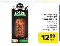 Carrefour Łosoś atlantycki wędzony na gorąco z pieprzem kolorowym Carrefour oferta