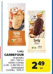 Carrefour Lód waniliowy w polewie z migdałami Carrefour oferta