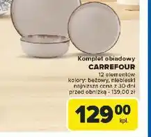 Carrefour Komplet obiadowy beżowy Carrefour oferta