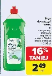 Carrefour Płyn do naczyń cytrynowy Simpl oferta