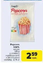 Carrefour Popcorn solony Simpl oferta