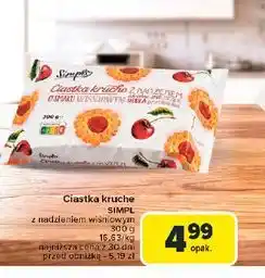 Carrefour Ciastka kruche z nadzieniem wiśniowym Simpl oferta