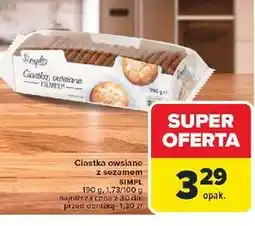 Carrefour Ciastka owsiane z sezamem Simpl oferta