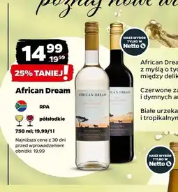 Netto Wino African Dream Medium Sweet oferta