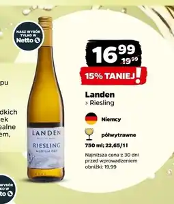 Netto Wino półwytrawne Landen Riesling oferta