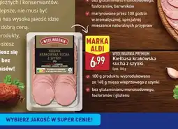 ALDI Kiełbasa krakowska sucha z szynki Wędliniarnia Premium oferta