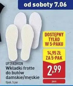 ALDI Wkładki frotte do butów męskie Up2Fashion oferta