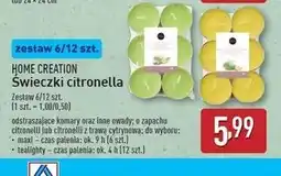 ALDI Świeczki zapachowe citronella Home Creation oferta
