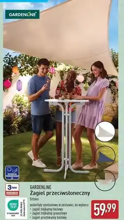 ALDI Żagiel przeciwsłoneczny prostokątny beżowy Gardenline oferta