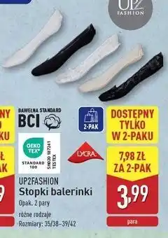 ALDI Skarpetki balerinki 39/42 Up2Fashion oferta