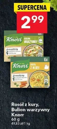 Lewiatan Rosół z kury, Bulion warzywny Knorr 60 g oferta