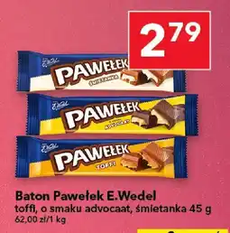 Lewiatan Baton Pawełek E. Wedel toffi, o smaku advocaat, śmietanka 45 g oferta