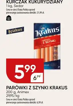 Chata Polska Parówki z szynki krakus 200 g Animex oferta