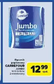 Carrefour Express Ręcznik papierowy jumbo Carrefour Essential oferta