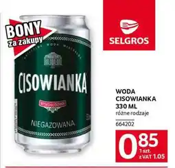 Selgros Woda Cisowianka 330 ml oferta