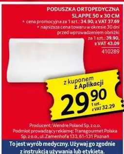 Selgros Poduszka ortopedyczna SLAPPE 50 x 30 cm oferta