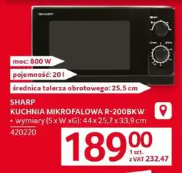 Selgros SHARP KUCHNIA MIKROFALOWA R-200BKW oferta