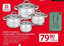 Selgros Komplet garnków 8 części Remo + deska ze skrobakiem oferta