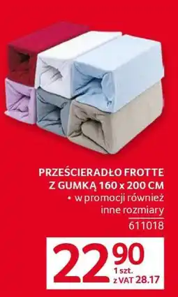 Selgros Prześcieradło Frotte z gumką 160 x 200 cm oferta