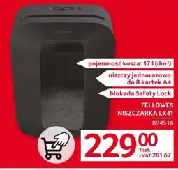 Selgros FELLOWES NISZCZARKA LX41 oferta