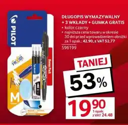 Selgros Długopis wymazywalny + 3 wkłady + gumka gratis oferta