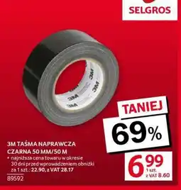 Selgros 3M Taśma Naprawcza Czarna 50 mm/50 m oferta