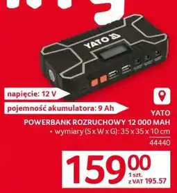Selgros YATO POWERBANK ROZRUCHOWY 12 000 MAH oferta