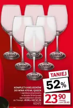 Selgros Komplet 6 kieliszków do wina 470 ml Queen oferta