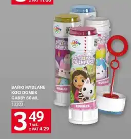 Selgros BAŃKI MYDLANE KOCI DOMEK GABBY 60 ML oferta