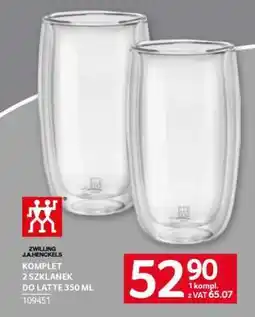 Selgros Zwilling J.A. Henckels Komplet 2 szklanek do latte 350 ml oferta