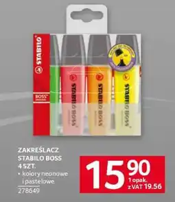 Selgros Zakreślacz Stabilo Boss 4 szt oferta