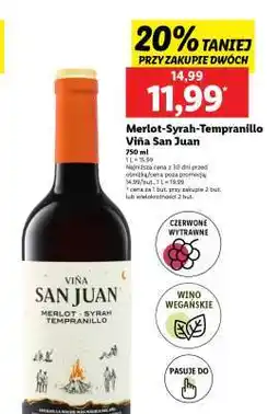 Lidl Merlot-Syrah-Tempranillo Viña San Juan oferta