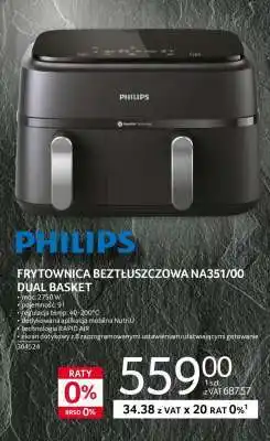Selgros Philips Frytownica Beztłuszczowa NA351/00 Dual Basket oferta