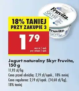 Biedronka Jogurt naturalny Skyr Fruvita, 150 g oferta