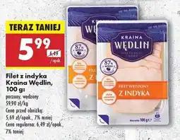 Biedronka Filet z indyka Kraina Wędlin , 100 g oferta