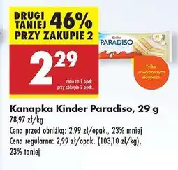 Biedronka Kanapka Kinder Paradiso, 29 g oferta