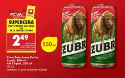 Biedronka Piwo Żubr Jasne Pełne, 6-pak, 500 ml lub 12-pak, 550 ml oferta