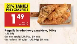 Biedronka Rogalik śniadaniowy z makiem, 100 g oferta