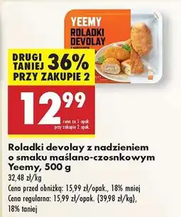 Biedronka Roladki devolay z nadzieniem o smaku maślano-czosnkowym Yeemy, 500 g oferta