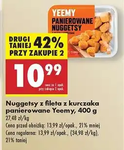Biedronka Nuggetsy z fileta z kurczaka panierowane Yeemy, 400 g oferta
