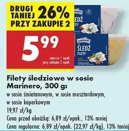 Biedronka Filety śledziowe w sosie Marinero, 300 g oferta