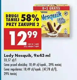 Biedronka Lody Nesquik, 9x43 ml oferta