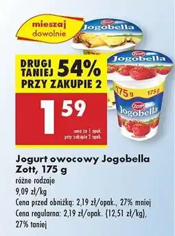 Biedronka Jogurt owocowy Jogobella Zott 175 g oferta