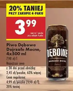 Biedronka Piwo Dębowe Dojrzałe Mocne 4x500 ml oferta