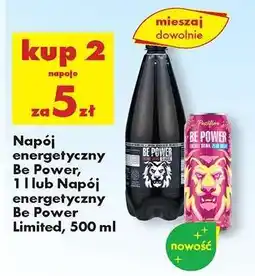 Biedronka Napój energetyczny Be Power, 1 l lub Napój energetyczny Be Power Limited, 500 ml oferta