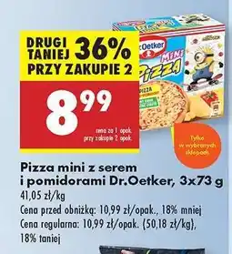 Biedronka Pizza mini z serem i pomidorami Dr.Oetker 3x73 g oferta