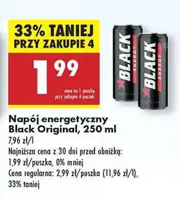 Biedronka Napój energetyczny Black Original, 250 ml oferta